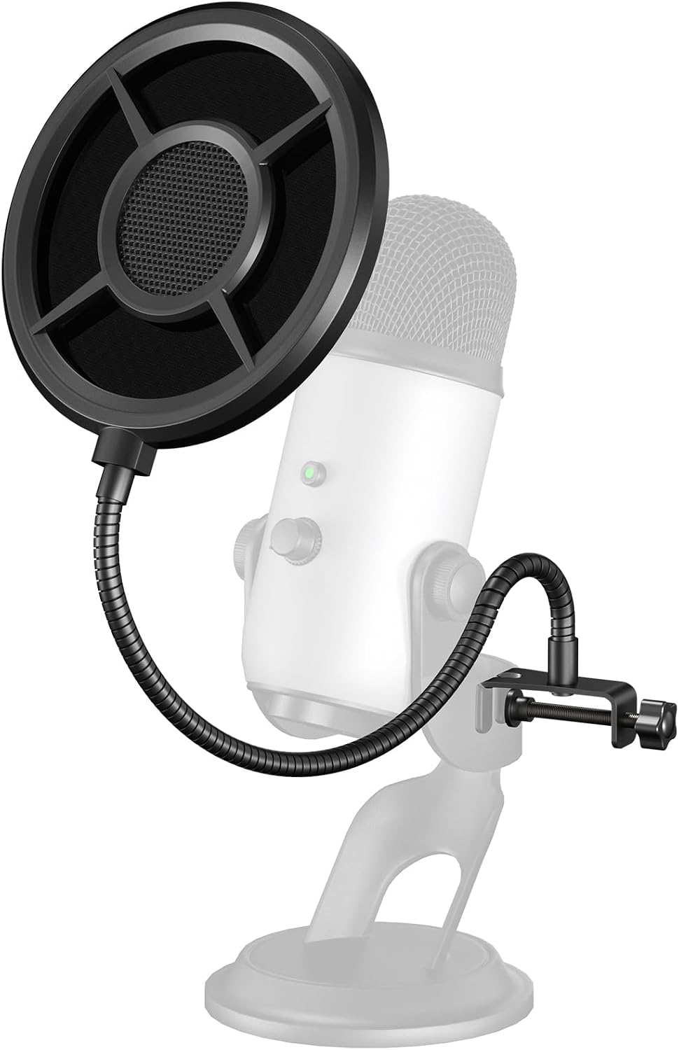 Microphone Pop Filter,Aokeo Mic Mask Shield,Three-layer Wind Pop Screen With ...